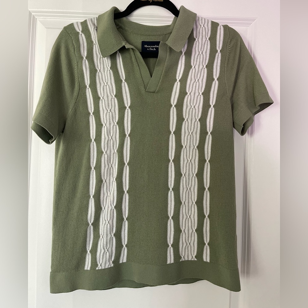 Abercrombie & Fitch Men’s Green Sweater Polo Size XS